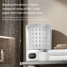 3L/101,5 oz kompakt allt-i-ett minitvättmaskin för hemmabruk, bärbar tvättmaskin för underkläder, strumpor och små föremål - Multifärgad - Visa 7