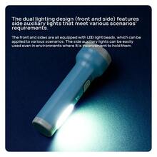 DELI 3662A Flashlight, Dual-Lamp High-Brightness LED, Large-Capacity Battery With Fast Charging, Multi-Functional Stand-Up Flashlight, Suitable For Home Emergency And Outdoor Adventures, Blue - Blue - View 3