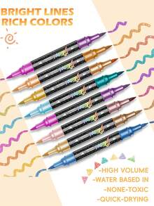 24-96 Colors Glitter Pens And Acrylic Paint Markers Set, Multifunctional Dual-Tip Art Supplies For Bullet Journaling, DIY Crafts, Highlighting And Art Projects At Home And School, Great Birthday Gift For Teens, Students And Artists - Multicolor - View 2