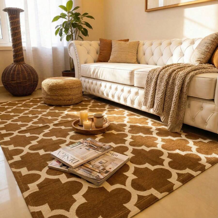 Living Room Rug 2.00x1.40 Modern Prints Versatile Non-Slip - Rỉ Nâu - Xem 1