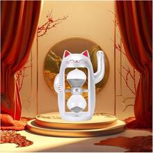 Lucky Cat FSandss Timer Cute  Maneki-Neko FSandssglass Timer Reloj De  5Min FSandss Clock For Toothbrush Games Classroom Home Office CooFKing Front Desk(Pearl White+5Min) - 珍珠白貓 - 查看 1