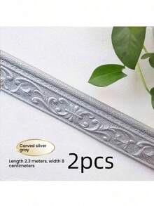 لفة 1/2 من الرغوة المرنة اللاصقة ذاتيًا للتزيين، تقريبًا 230 * 8 سم / 90.55 * 3.15 بوصة حافة ورق الحائط ثلاثية الأبعاد قابلة للتقشير واللصق، حافة الباب والإطار، فندق المنزل DIY ديكور (مناسب للجدران الملساء والنظيفة، بقايا لاصقة على الجدار بعد الإزالة طبيعية، وليست مرتفعة كما هو موضح في الصورة) - متعدد الألوان - مشاهدة 16