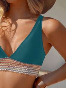 Women's New Soft Strap Sexy Bikini Set, Summer Beach - Dark Blue - View 5