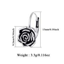 一对925纯银复古优雅玫瑰花造型耳坠，适合女性佩戴，可用于休闲、派对、节日、生日、情人节等场合。