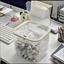 1pc Multi-Function Dust-Proof Tabletop Makeup, Hair Accessory Storage Box, Makeup Case, Desktop Trash Can, Women's Organizer Box, Travel Essential, Dorm Back-To-School, Autumn Decor - Multicolor - View 2