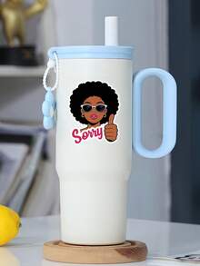 2/1pc Cute Apology Sticker - Personalized-Rich Funny Design Suitable For Laptop, Water Bottle, Etc. - one-size - View 4