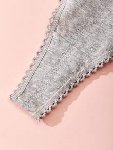 5pcs Women's Panties Set, Minimalist Cute Cotton Panties, Floral Hollow-Out Thong - Multicolor - View 6