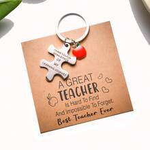 A GREATTEACHER Teacher's Day Card Stainless Steel Thank You Keychain Small Postcard, Employee Appreciation, Encouragement Blessing Close Friends - A - 查看 3