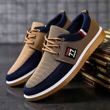 Men's New Multi-Purpose Fashionable Casual Outdoor Low-Top Lace-Up Canvas Shoes, Versatile For Business/Daily Wear - Khaki - View 3