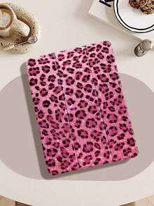 Pink Fine Sparkling Leopard Print IPad Case Compatible With IPad Air 4/5 10.9 Inch, IPad 7/8/9th 10.2 Inch, Built-In Pencil Slot Compatible With Samsung Tab S6 10.4 Inch, Tab A7 Lite 8.7 Inch, Ins Style Leather Case, Back To School, Valentine's Day, New Year Gift