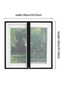 Window Screen Mesh With Zipper Opening - Self-Adhesive Hook And Loop Installation, No-Drill Anti-Mosquito Net For Windows - Black - View 2