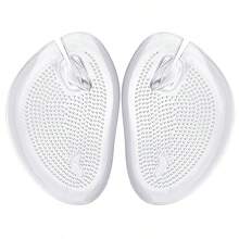 QKC 1 Pair Silicone Flip Flop Forefoot Pads, Half Size Insoles, Foot Pads, Massage Beads, Anti-Slip Cushion - Transparent - View 4