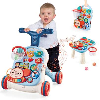 Sit-To-Stand Baby Walker, Musical Learning Activity Center For Infants 12 Months, Walking Assistant For Toddlers 1 Year Old, Early Development & Educational Gift