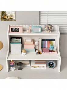 1 Wooden Desktop Organizer, Room Decor Desktop Organizer, Desk Organizer, White Makeup Organizer, Cosmetic Organizer Box, Student Desk Organizer Multifunctional Desktop Storage Box, Suitable For Cosmetics, Office And Dorm Use, Stationery Organizer - 白色/小號 - 查看 5