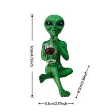 趣味外星人树脂摆件，创意醉酒姿势，栩栩如生的迷你外星人装饰品，适用于客厅、书架、书桌、办公室，可缓解压力，可爱摆件 - 彩色 - 查看 14