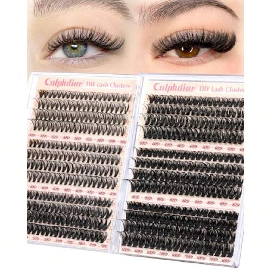 Eyelash Clusters 30D+40D+50D+60D+80D+100D Lash Clusters 476PCS Wispy Individual Lashes D-Curly Lash Extension 10-16MM DIY Cluster Eyelash Extensions For Everyday At Home-Lash Supplies-Pestanas-Lash Clusters-Lash Cluester-Lashes Cluters - 09 - Xem 1