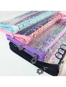 A5 Sticker Storage & Organization Album, Reusable Zipper Photo Album With Transparent Laser Star Cover, Pocket Pages, Suitable For Diaries, Student & Office Supplies, Great For Storing Stickers And Small Accessories - Multicolor - View 7