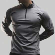 Men's Thermal Long Sleeve Casual Shirt Striped Design Warm Base Layer For Winter Comfortable Fit Stretchable Fabric - 深灰色 - 查看 5