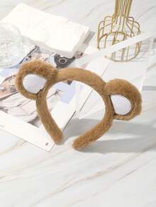 1pc Cute Plush Panda Ear Headband, Autumn/Winter Accessory - Multicolor - View 9