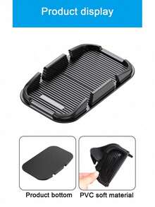 Multi-Function Car Phone Holder, Instrument Panel Mount, Navigation Bracket, Non-Slip Mat, Universal Type - Solid Color - View 3