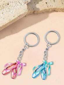 2D芭蕾舞扁平亚克力钥匙扣 - 不锈钢链，可爱2D扁平设计，多种颜色可选，适用于背包、汽车、手机、钥匙等，是生日、周年纪念日、派对、万圣节、圣诞节、节日等场合的绝佳礼物，经久耐用，设计别致。 - 彩色 - 查看 5