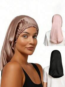 1件畅销长发睡眠帽，女士蕾丝弹力缎面发帽