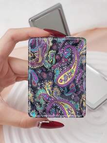 1 chiếc gương trang điểm nhỏ gọn kiểu Bohemian họa tiết hoa, có thể gập lại, nhẹ, mỏng, tiện dụng, chất liệu da PU bền, phù hợp cho nhiều dịp như du lịch, tiệc tùng, công sở, trường học, phù hợp cho mọi lứa tuổi. - Nhiều màu - Xem 13