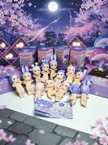 1-6pcs Random Style Cute Night Cherry Blossom Animal Party/Plush Toys, Sonny 3-Inch AngGel, Fashion Party Angel Plush Doll Cute Animal Party, Party Decor Random Style, Office Decor, Model, Collectible Decoration, Thanksgiving/Valentine's Day Gift, Birthday/Graduation Gift, Phone Accessories, Decorative Model, Collectible Plush Doll, Backpack Hanging Decor, Christmas/Halloween/Birthday Party Gift, Valentine's Day Gift - Multicolor - View 2