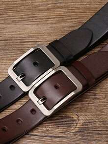 1pc Men's Retro PU Buckle Belt, Casual Multi-Purpose Alloy Buckle Belt, Japanese Character Pattern, Artistic Retro Style, Fashion Versatile - Multicolor - View 2