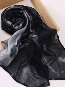 Dreammy Collection 女士大理石纹理透气柔软数码印花穆斯林头巾（不对称印花）