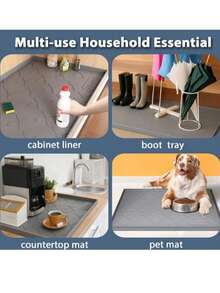 SIKADEER 34" x 22" Under Sink Mat Waterproof, Silicone Mat Kitchen Drawer Shelf and Cabinet Liner, Sink Protector for Kitchen Organizers and Storage, Boot Tray Pet Food Mats - Granate - Ver 7