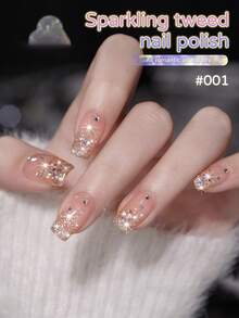 Sparkling Tweed 9-Color Nail Glitter Set, Shimmering Silver Golden Purple Multi-Color Palette For DIY Manicure, Cute Nail Art For Party & Special Occasion, Gift For Nail Lovers, Home Salon Nail Kit - 彩色 - 查看 8