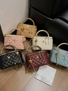 2025 New Spring/Summer Niche Design Rhombus Chain Strap Bucket Handbag, High-Quality - Multicolor - View 3