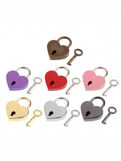 Hart - Vintage mini-hangslot, geschikt voor bagage, sieradendozen, reizen en bruiloftsdecoratie - Romantisch met verzamelwaarde, betaalbaar vintage cadeau
