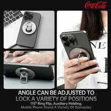 Coca Cola Alloy Magnetic Pull-Tab Phone Ring Holder T14 Co-Branded Multifunctional Magnetic Metal Phone Stand Spring Gift - Silver - View 8