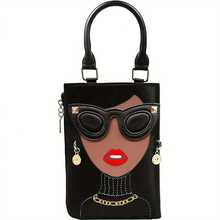 Women's Novelty Unique Face Top Handle Handbag Women's Fashionable Handbag Hobo Crossbody Bag Shoulder Bag - 黑色 - 查看 3