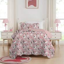 Double-Sided Single Bedspread Set For Girls And Children, Premium Decoration, 2 Pieces. Unmissable! - 小狗 - 查看 1