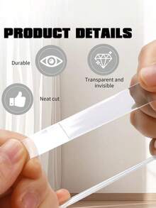 QKC 4pcs Transparent Invisible Shoelaces, For Women's High Heel Sandals, Non-Slip And Secure - Transparent - View 5