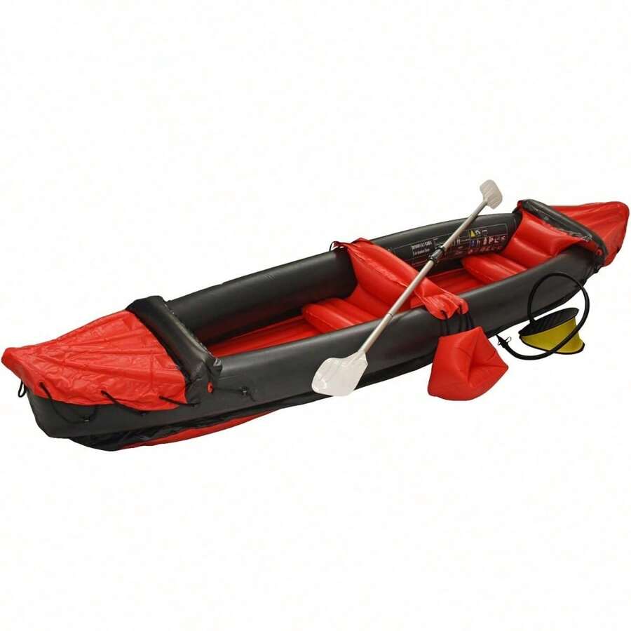 Inflatable/Blow Up Two Person Kayak/Canoe With Paddle Water Sports - Red - View 1