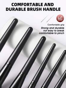 54pcs/20pcs/6pcs Complete Makeup Brush Set, Including 20 Soft Brushes Such As Powder Brush, Blush Brush, Contour Brush, Highlighter Brush, Foundation Brush, Nose Shadow Brush, Eyeshadow Brush, Eyebrow Brush, Lip Brush, And Detail Brush + 6 Triangle Sponges + 2 Round Sponges + 6 Liquid Beauty Eggs + 10 Finger Sponges + 10 Mini Beauty Eggs, Suitable For Beginners, Professional Makeup Artists, And Novice Beauty Practice Scenarios - Black - View 6