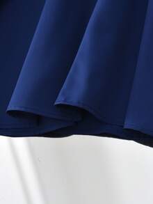 Summer Cute Woven Solid Color Camisole Dress For Girls - Blue - View 7