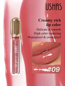USHAS Moisturizing Liquid Lip Gloss, Long-Lasting Waterproof, Non-Sticky, Easy To Apply, Shiny Finish, Durable Makeup, Suitable For All Skin Types - #09 - View 2