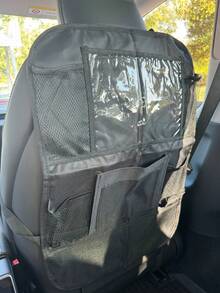 1pc Car Backseat Storage Organizer Bag, Durable Water-Resistant Oxford Fabric Car Backseat Organizer With Tablet Holder, 6 Mesh Pockets And 2 Snack Toy Pockets, Car Travel Accessory - Chair Back Style - View 7