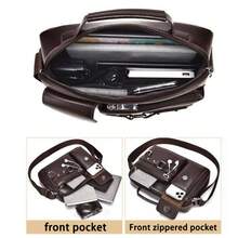 Factory Direct Men's Crossbody Bags - New High-Quality Luxury Commuter Bag With Water Bottle Pocket, Spacious Messenger Shoulder Bag, Vertical Leather Briefcase & Multi-Compartment Black/Brown (Hot )Chest Bag Chest Bag Waist Pack - Multicolor - View 4