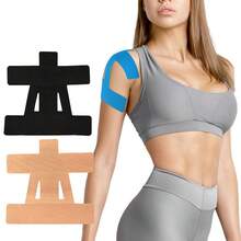 10pcs Pre-Cut Shoulder Kinesiology Tape - Breathable, Elastic, Waterproof Muscle Support Tape For Stability And Sports Recovery - Flexible And Durable, Suitable For Professional Sports And Body Relaxation, Flexible Material Strips - Multicolor - View 9