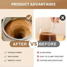 Electric Coffee Mug With Temperature Sensing, Magnetic Auto-Stirring, Portable Electric Coffee/Milkshake Shaker Cup For Protein Powder, Available In Black And White - 彩色 - 查看 7