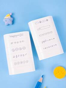 5pcs Stackable DIY Craft Stamp Set, Assorted Cat & Letter Designs, Fashionable Plastic Stamps For Journaling, Greeting Cards Decorative, Unique Gift For Classmates - Sets - View 6