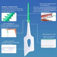 40/120/150/200 PCS Cepillo Interdental de Silicona Cepillo de Dientes Limpieza Entre Dientes Cepillo de Dientes Suave Hilo Dental Palillo de Dientes - 120 piezas azules - Ver 7