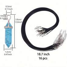 20pcs Vintage Moon Shaped Pendant With Adjustable Black Faux Leather Necklace Chain - Suitable For Jewelry DIY Bracelet And Earring Making, 10pcs Pendant + 10pcs Necklace Chain - Multicolor - View 11