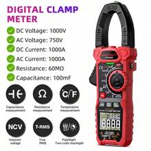 HT208 数字钳形表万用表高精度真电容NCV欧姆赫兹测试仪 - 紅色 - 查看 2